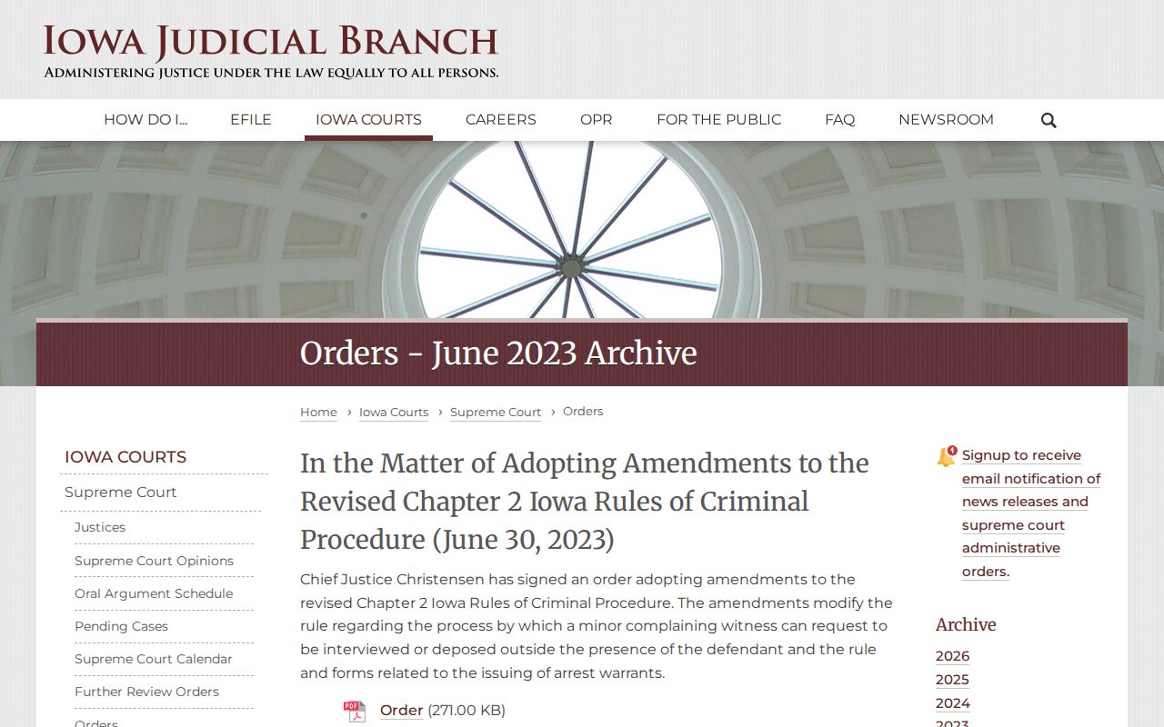 Bremer County warrant forms in the Iowa Supreme Court archive