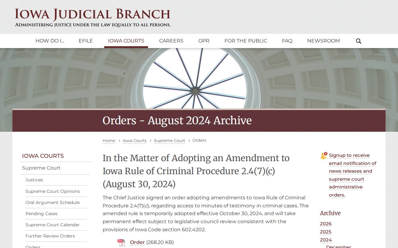 Bremer County electronic warrant procedure archive