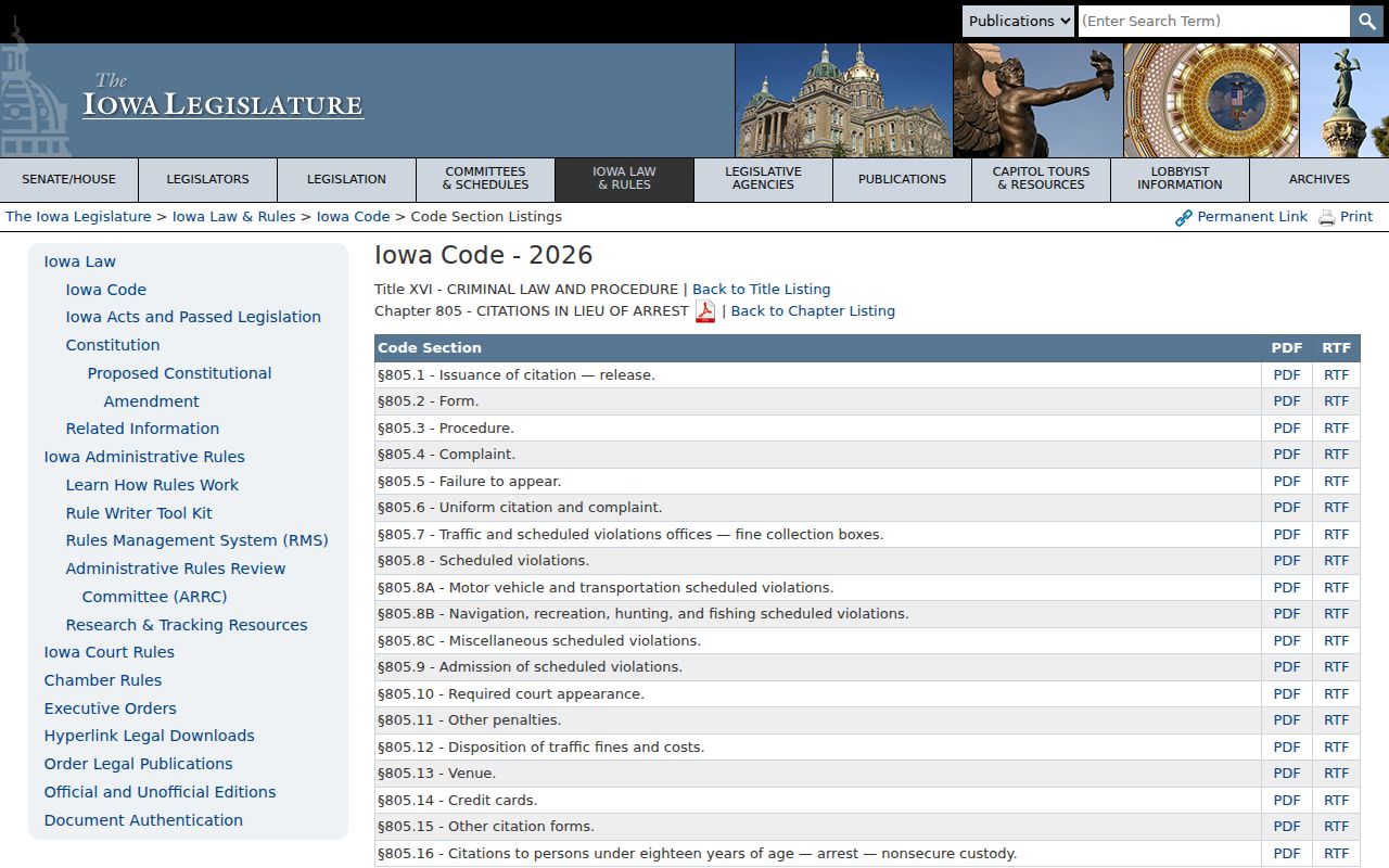 Bremer County failure-to-appear procedure under Iowa Code chapter 805